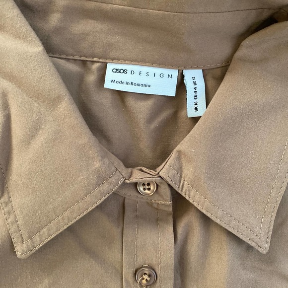 ASOS Oversized shirt with Wide Cuff Detail in Caramel - UK 16 - Picture 6 of 7
